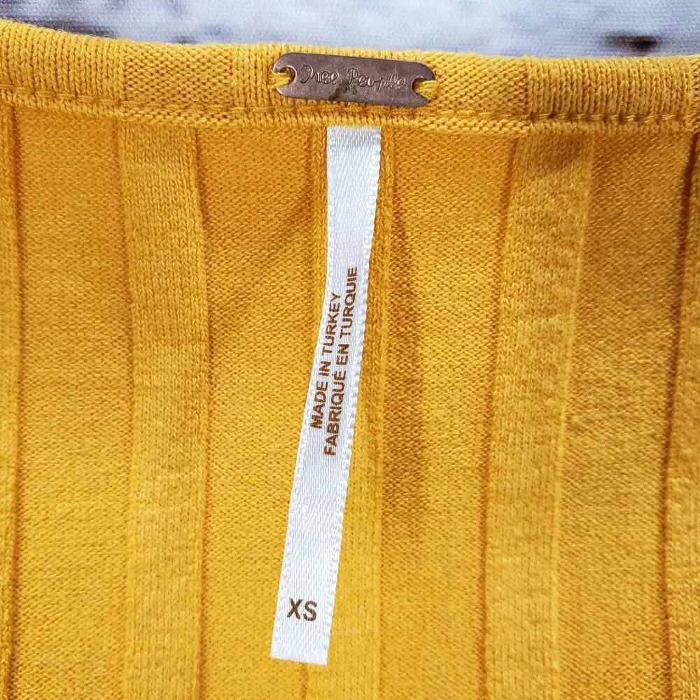 Free People Women's Central Park Gold Yellow Top Cardigan Size XS
